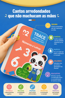 Escreve & Apaga Montessori™  Caderno Reutilizável Infantil para Coordenação Motora, Escrita e Desenvolvimento Criativo