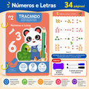 Escreve & Apaga Montessori™  Caderno Reutilizável Infantil para Coordenação Motora, Escrita e Desenvolvimento Criativo