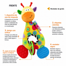 Girafinha CalmBaby™  Mordedor Sensorial de Girafa para Bebê com Chocalho, Pelúcia e Alívio da Dentição