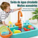 Mini LavaLouças Kids™  Pia Infantil com Água de Verdade, Cozinha Montessori e Brincadeira Educativa para Crianças
