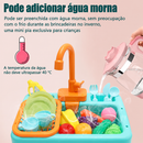 Mini LavaLouças Kids™  Pia Infantil com Água de Verdade, Cozinha Montessori e Brincadeira Educativa para Crianças