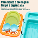 Mini LavaLouças Kids™  Pia Infantil com Água de Verdade, Cozinha Montessori e Brincadeira Educativa para Crianças