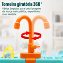 Mini LavaLouças Kids™  Pia Infantil com Água de Verdade, Cozinha Montessori e Brincadeira Educativa para Crianças