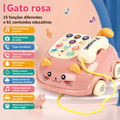 FoneCar Baby™  Telefone Musical Educativo Infantil com Luz, Som e Carrinho para Desenvolvimento Sensorial