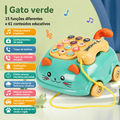 FoneCar Baby™  Telefone Musical Educativo Infantil com Luz, Som e Carrinho para Desenvolvimento Sensorial