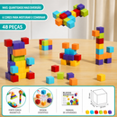 Magnetix Cubes Montessori™  Blocos Magnéticos de Construção STEM para Coordenação, Criatividade e Aprendizado Infantil