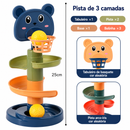 TurboRoll Tower™  Torre de Bolinhas Giratória Montessori para Coordenação Motora e Desenvolvimento Sensorial do Bebê