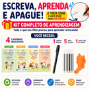 EscreveKids™ Caderno Mágico Reutilizável para Caligrafia e Coordenação Motora