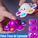 MoodSpin Sensorial™  Spinner Pop It Antiestresse com Carinhas Divertidas para Relaxamento e Diversão