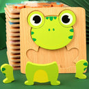 ZooPuzzle 3D Montessori™  Quebra-Cabeça Infantil de Madeira com Animais e Veículos para Coordenação e Aprendizado