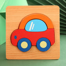 ZooPuzzle 3D Montessori™  Quebra-Cabeça Infantil de Madeira com Animais e Veículos para Coordenação e Aprendizado