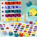 ParafusaMente Montessori™  Brinquedo Educativo de Parafusar em Madeira para Coordenação Motora e Desenvolvimento Infantil