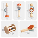 Mini Banda Sensorial™  Kit Musical Infantil Montessori com Chocalhos Sensoriais e Instrumentos Educativos para Bebês