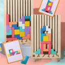 BlocoMente 3D Montessori™  Quebra-Cabeça Educativo de Madeira com Blocos 3D para Coordenação, Lógica e Criatividade Infantil