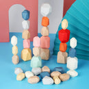 StoneBalance Montessori™  Pedras de Madeira para Empilhar, Equilibrar e Desenvolver Coordenação Motora Infantil