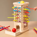 TorreMente Montessori™  Jogo Educativo 3 em 1 com Palitos, Torre de Equilíbrio e Matemática para Crianças