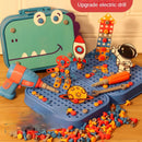 MegaTool Kids™  Maleta de Ferramentas Infantil Montessori com Furadeira, Montagem Criativa e 211 Peças Educativas
