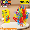 StackChair Montessori™  Jogo de Equilíbrio com Cadeiras Empilháveis para Coordenação, Foco e Diversão em Família