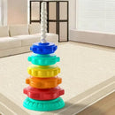 Torre Arco-Íris Montessori™  Brinquedo Educativo de Empilhar e Girar para Coordenação Motora e Desenvolvimento Infantil