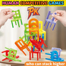 StackChair Montessori™  Jogo de Equilíbrio com Cadeiras Empilháveis para Coordenação, Foco e Diversão em Família