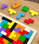 Tangram das Cores Montessori™  Quebra-Cabeça Educativo de Madeira para Coordenação, Lógica e Criatividade Infantil