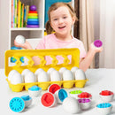 OvoMente Montessori™  Quebra-Cabeça Educativo de Ovos com Rosca, Cores e Formas para Coordenação Motora Infantil