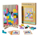 BlocoMente 3D Montessori™  Quebra-Cabeça Educativo de Madeira com Blocos 3D para Coordenação, Lógica e Criatividade Infantil