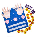 ContaDedinhos Montessori™  Brinquedo Educativo de Matemática em Feltro para Contagem, Coordenação e Aprendizado Infantil