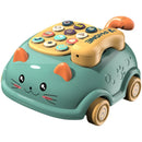 FoneCar Baby™  Telefone Musical Educativo Infantil com Luz, Som e Carrinho para Desenvolvimento Sensorial