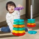 Torre Arco-Íris Montessori™  Brinquedo Educativo de Empilhar e Girar para Coordenação Motora e Desenvolvimento Infantil