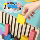 BlocoMente 3D Montessori™  Quebra-Cabeça Educativo de Madeira com Blocos 3D para Coordenação, Lógica e Criatividade Infantil