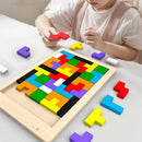 Tangram das Cores Montessori™  Quebra-Cabeça Educativo de Madeira para Coordenação, Lógica e Criatividade Infantil