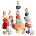 StoneBalance Montessori™  Pedras de Madeira para Empilhar, Equilibrar e Desenvolver Coordenação Motora Infantil