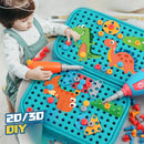 MegaTool Kids™  Maleta de Ferramentas Infantil Montessori com Furadeira, Montagem Criativa e 211 Peças Educativas