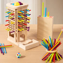TorreMente Montessori™  Jogo Educativo 3 em 1 com Palitos, Torre de Equilíbrio e Matemática para Crianças