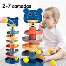 TurboRoll Tower™  Torre de Bolinhas Giratória Montessori para Coordenação Motora e Desenvolvimento Sensorial do Bebê