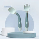 ComeSozinho Baby™  Talheres Infantis de Silicone Flexível para Aprendizado Alimentar e Introdução Alimentar