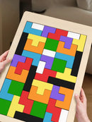 Tangram das Cores Montessori™  Quebra-Cabeça Educativo de Madeira para Coordenação, Lógica e Criatividade Infantil