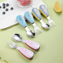 Talherzinho Inox™  Conjunto Infantil de Colher e Garfo em Aço Inox para Aprendizado Alimentar e Refeições Seguras