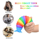 SlugPop Sensorial™  Lagarta Arco-Íris Antiestresse 3D para Relaxamento e Diversão