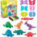 DinoClay Adventure™  Kit de Massinha Montessori com Dinossauros para Criatividade, Coordenação Motora e Diversão Infantil