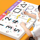 Escreve & Apaga Montessori™  Caderno Reutilizável Infantil para Coordenação Motora, Escrita e Desenvolvimento Criativo