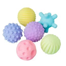 Kit 6 Bolas Sensoriais Montessori para Bebês – Estímulo Tátil e Coordenação Motora