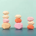 StoneBalance Montessori™  Pedras de Madeira para Empilhar, Equilibrar e Desenvolver Coordenação Motora Infantil