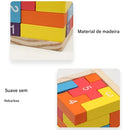 CuboMente 3D™  Quebra-Cabeça de Madeira Montessori para Raciocínio Lógico, Foco e Coordenação Motora