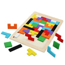 Tangram das Cores Montessori™  Quebra-Cabeça Educativo de Madeira para Coordenação, Lógica e Criatividade Infantil