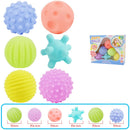 Kit 6 Bolas Sensoriais Montessori para Bebês – Estímulo Tátil e Coordenação Motora