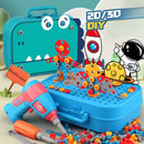 MegaTool Kids™  Maleta de Ferramentas Infantil Montessori com Furadeira, Montagem Criativa e 211 Peças Educativas