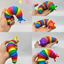 SlugPop Sensorial™  Lagarta Arco-Íris Antiestresse 3D para Relaxamento e Diversão