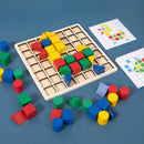 GeoBlocks Montessori™  Blocos Educativos de Madeira para Aprender Cores, Formas e Coordenação Motora Infantil